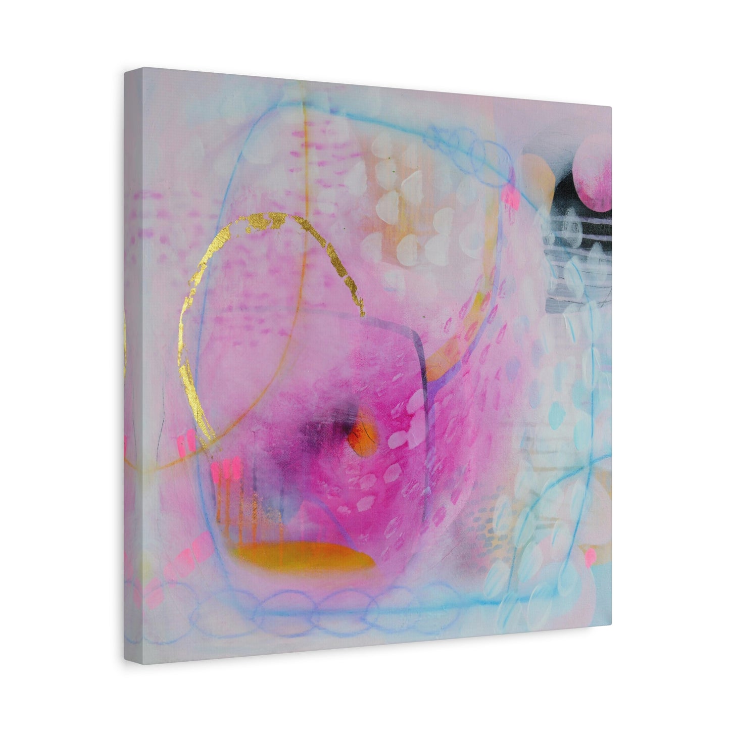 Pink and Blue Abstract Canvas Art Print