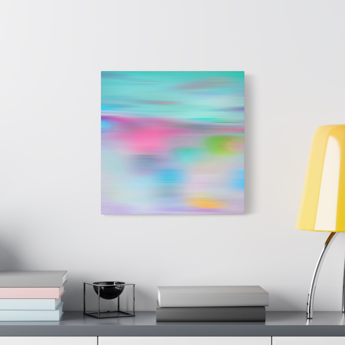 Pink Blue Abstract Landscape Canvas