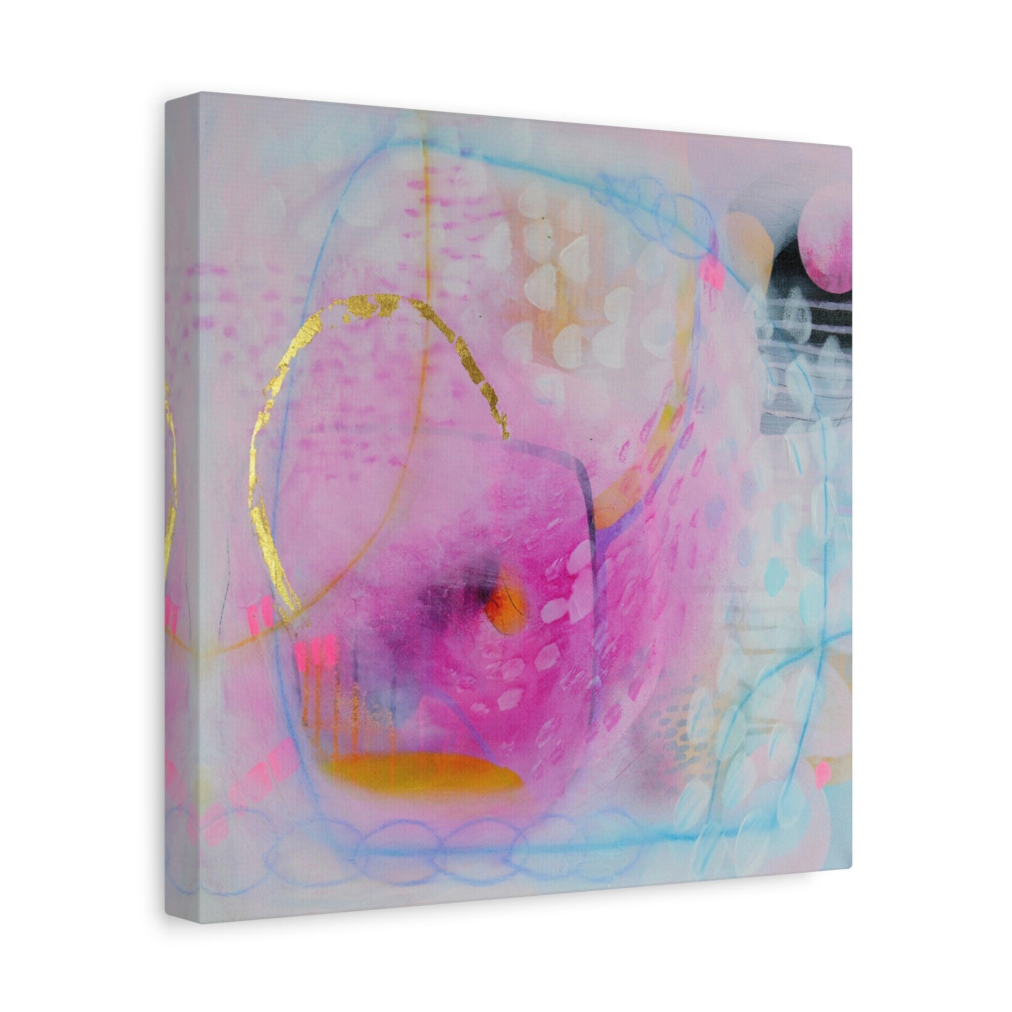 Pink and Blue Abstract Canvas Art Print