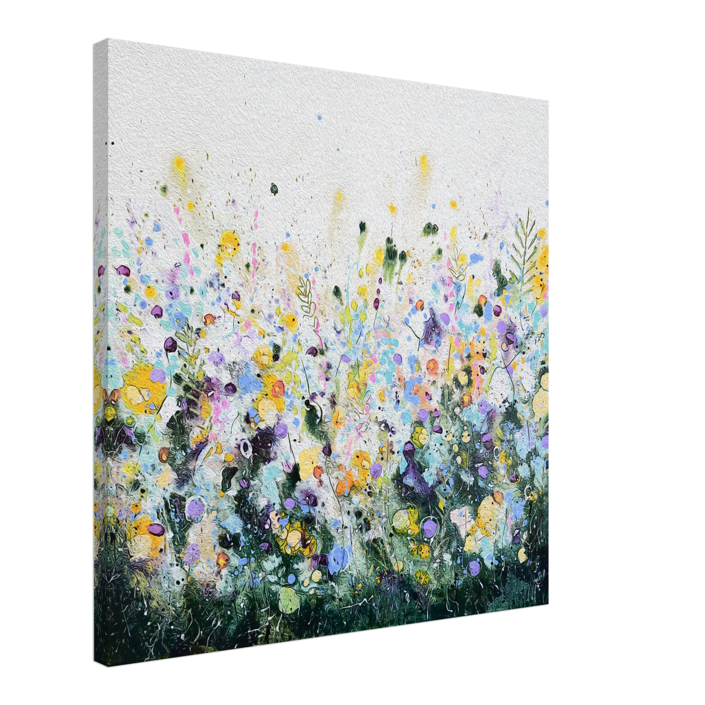 August Afternoon Impressionist Floral Meadow Canvas