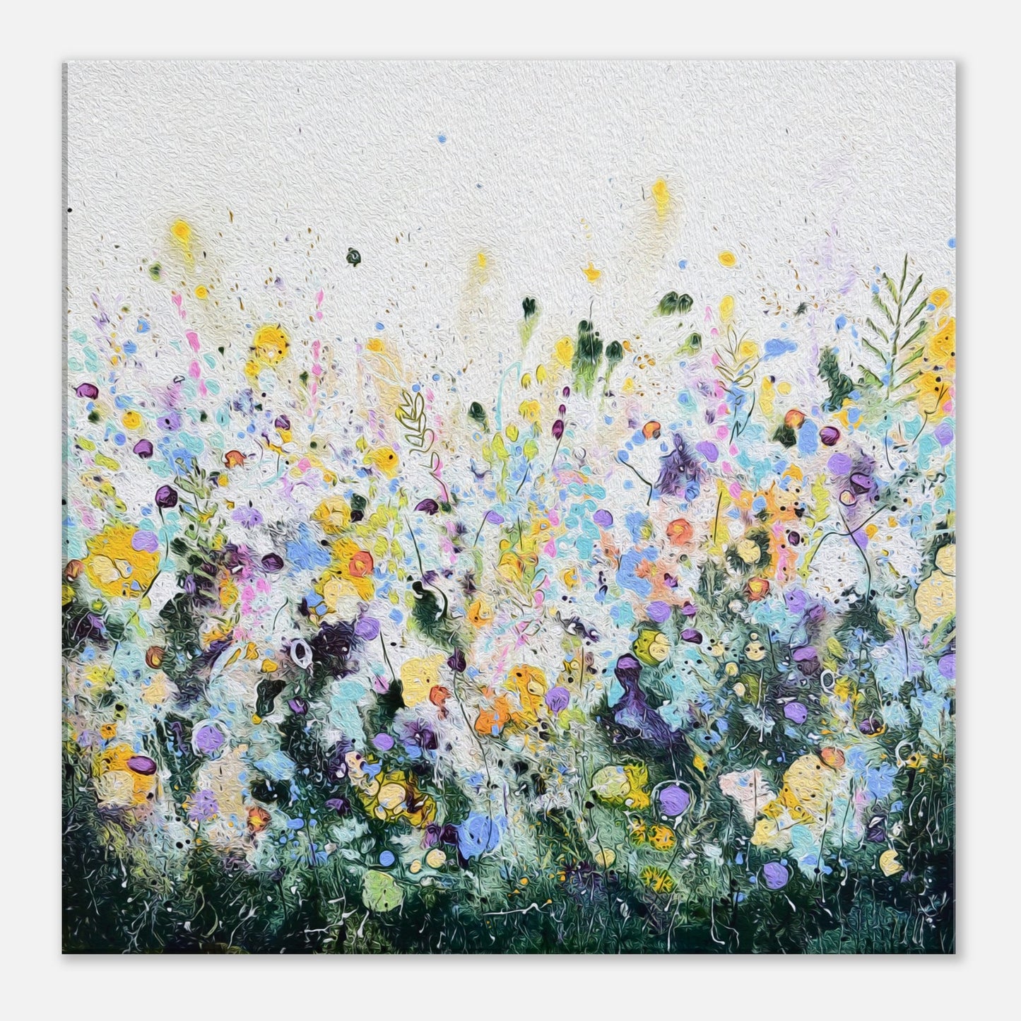 August Afternoon Impressionist Floral Meadow Canvas