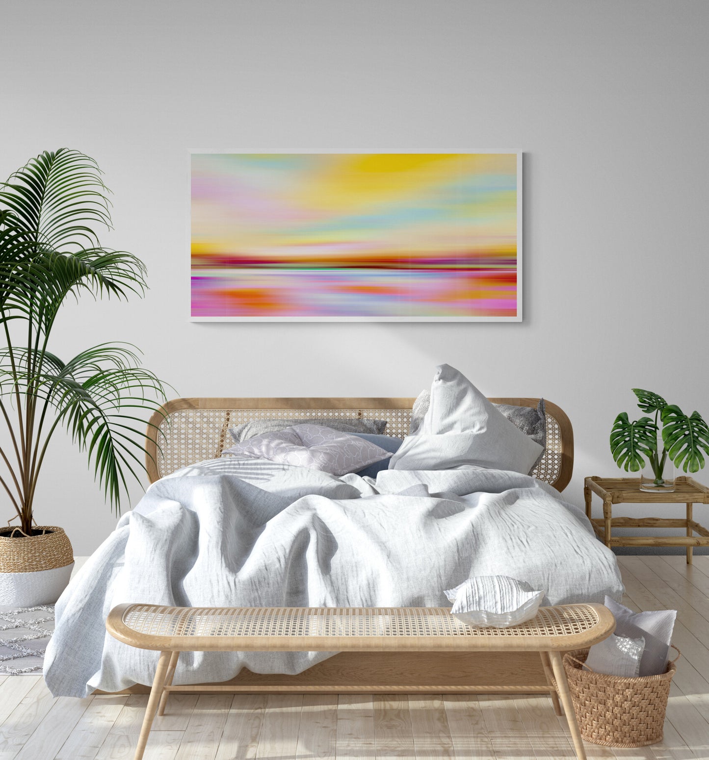 Colourful Abstract Landscape Wall Art Giclee Print on Stretched Canvas