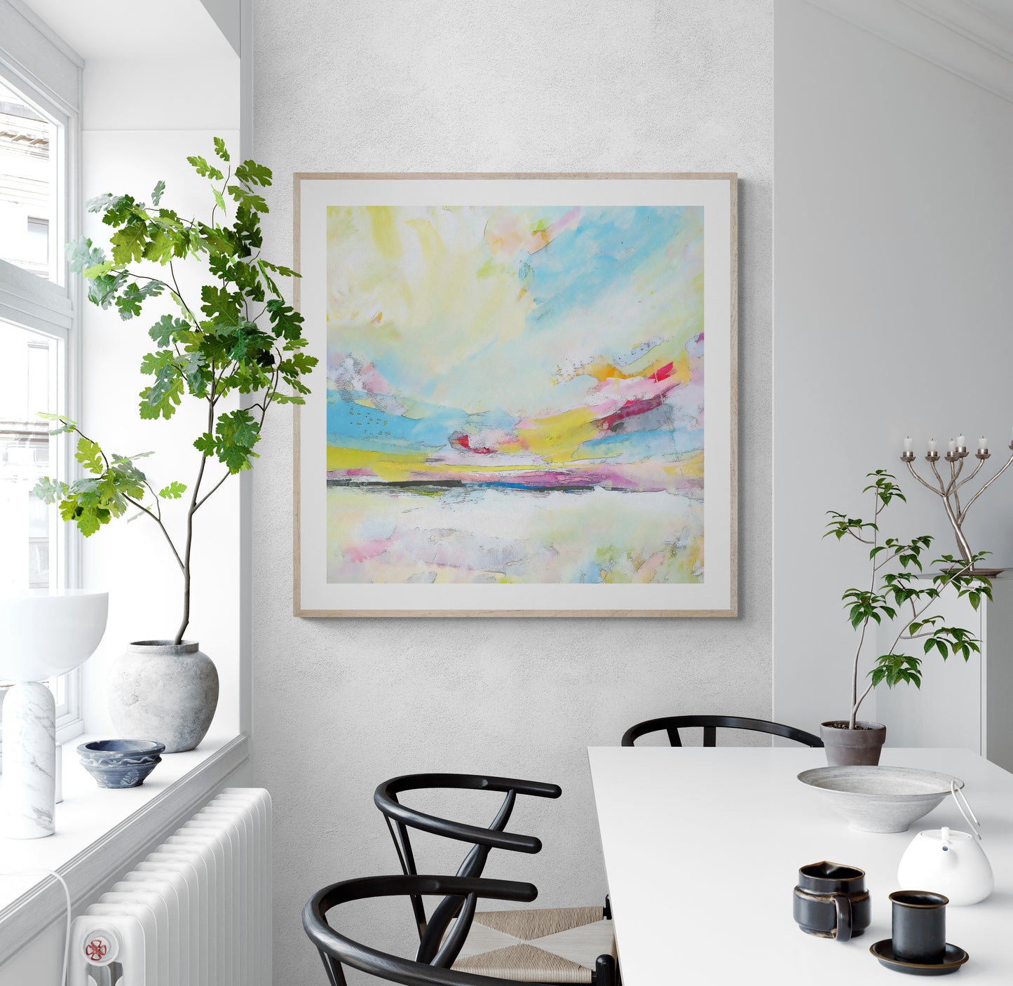 Colourful Abstract Landscape Wall Art Print on Stretched Canvas or Fine Art Paper