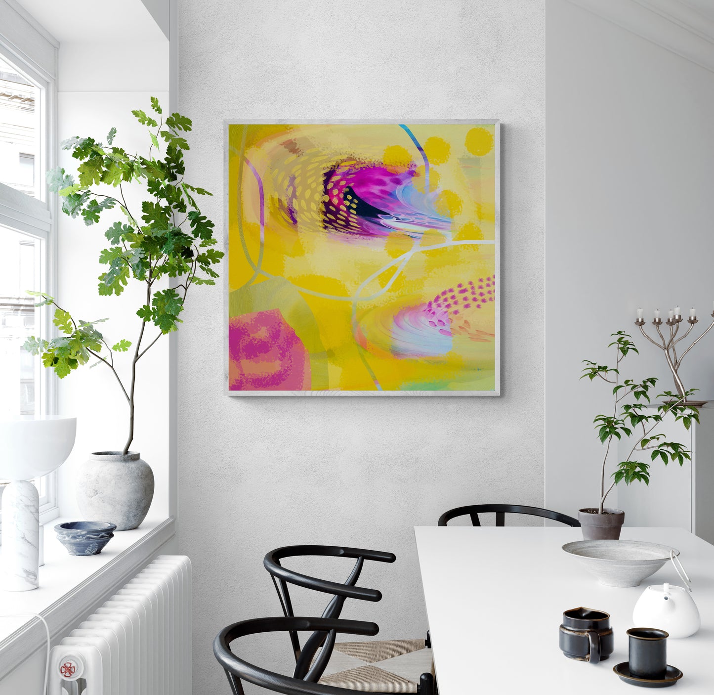 Yellow Abstract Art Giclee Print on Stretched Canvas or Fine Art Paper - Various Sizes