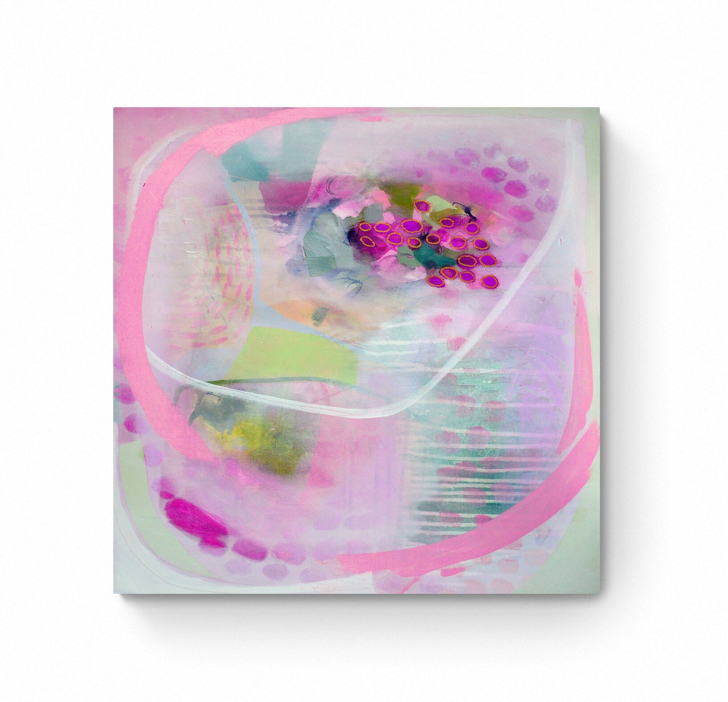 Pink Abstract Art Giclee Print on Stretched Canvas or Fine Art Paper