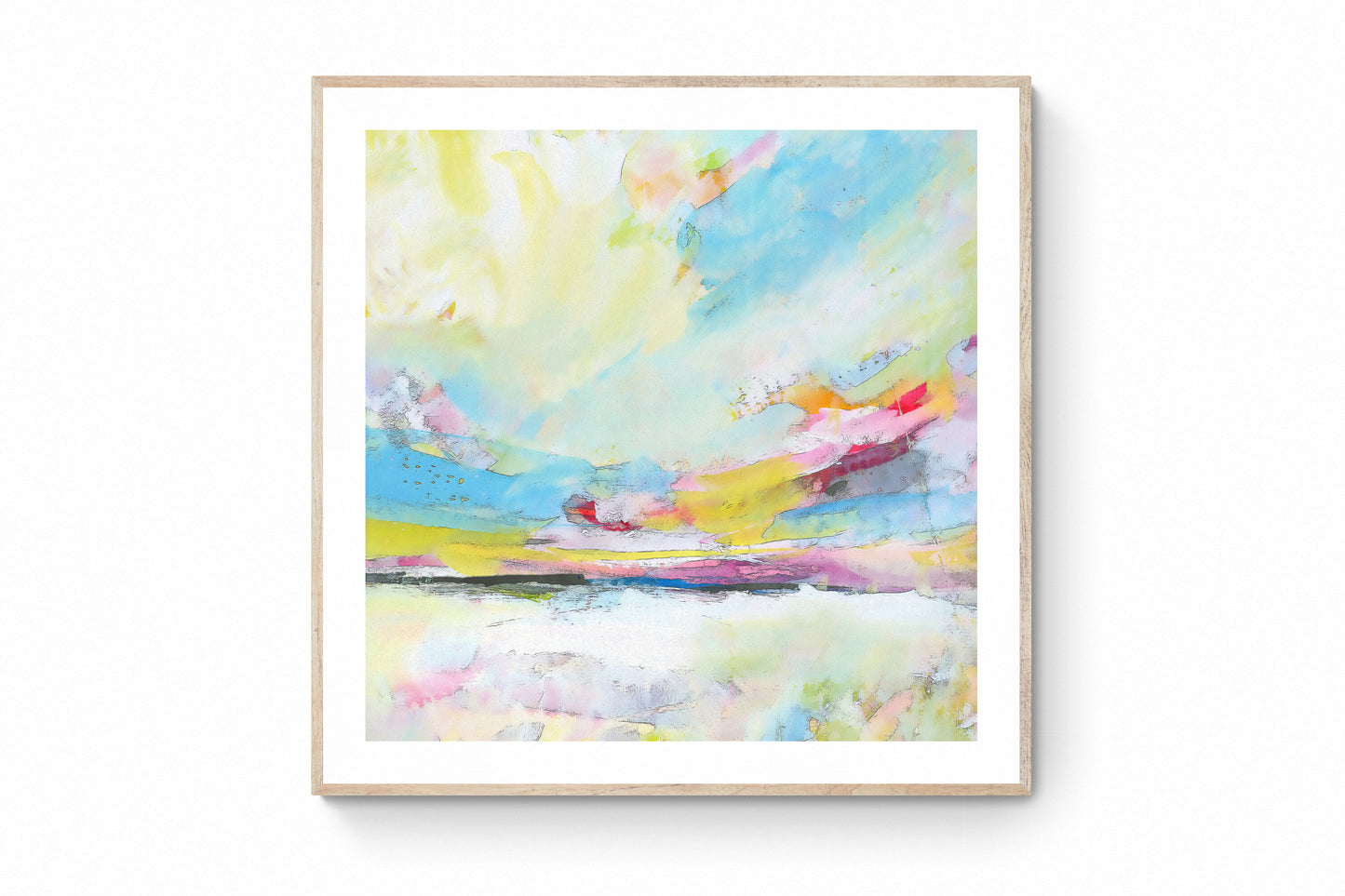 Colourful Abstract Landscape Wall Art Print on Stretched Canvas or Fine Art Paper