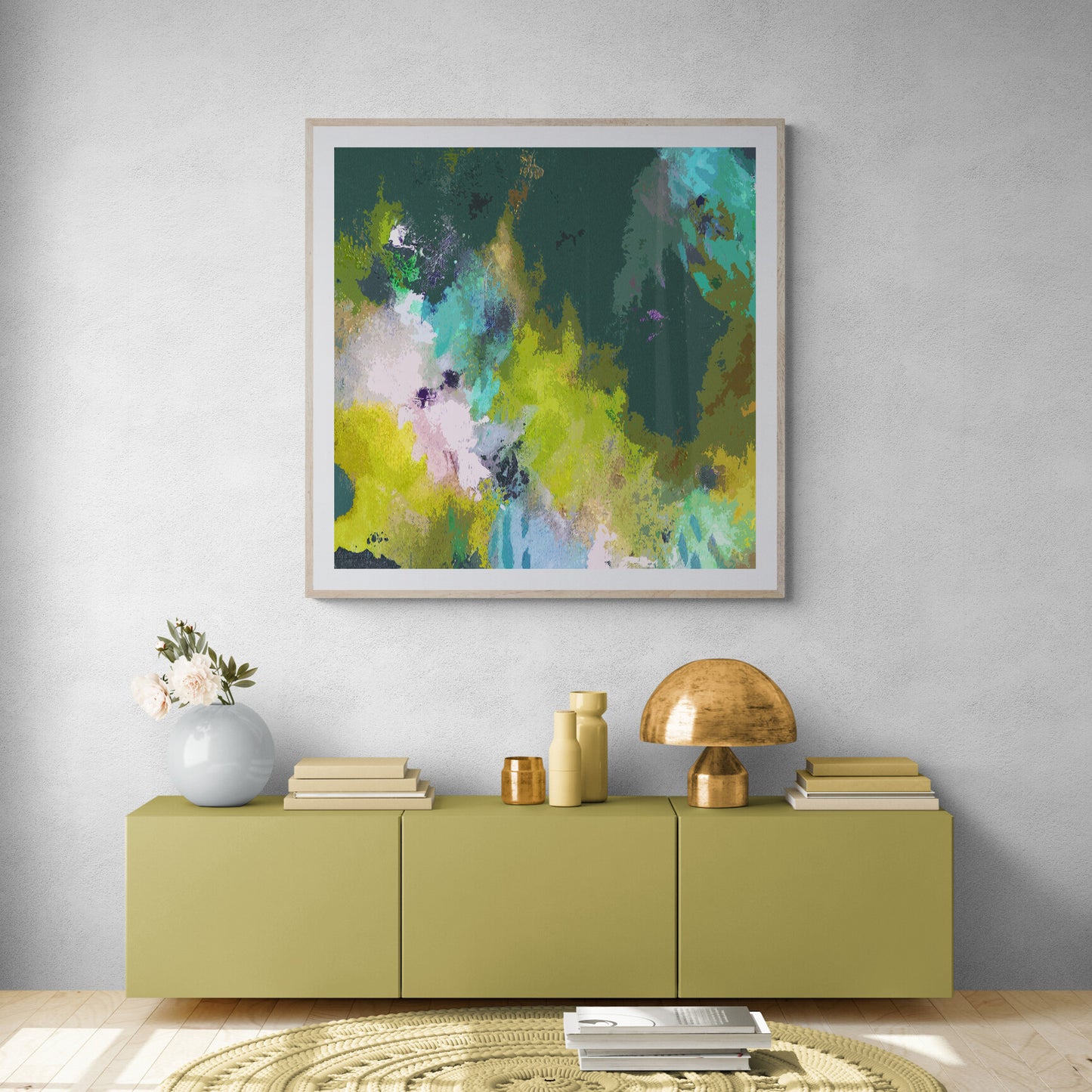 Green Abstract Art Giclee Print on Stretched Canvas or Fine Art Paper - Various Sizes