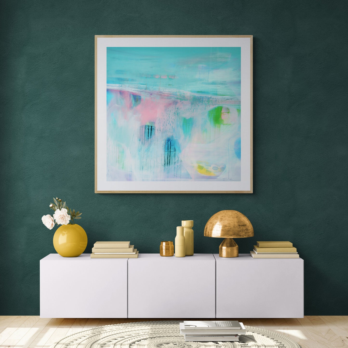 modern turquoise art print