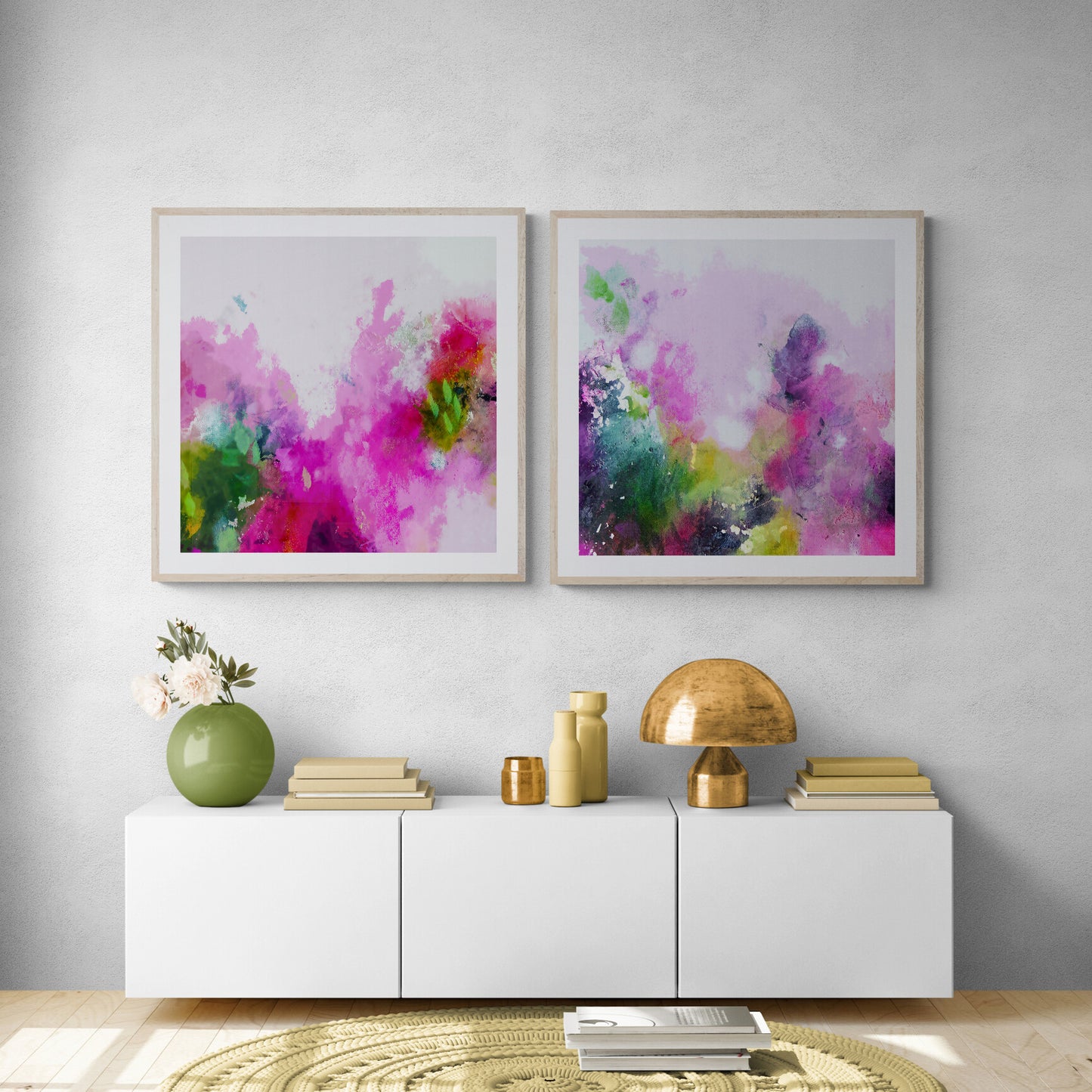 Pink Abstract Art Giclee Print on Stretched Canvas or Fine Art Paper - Various Sizes