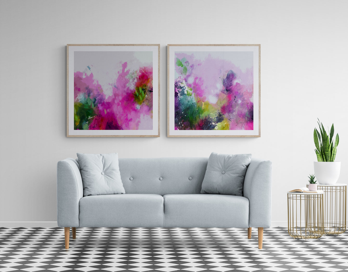 Abstract Pink and Purple Art Giclee Print on Stretched Canvas or Fine Art Paper - Various Sizes