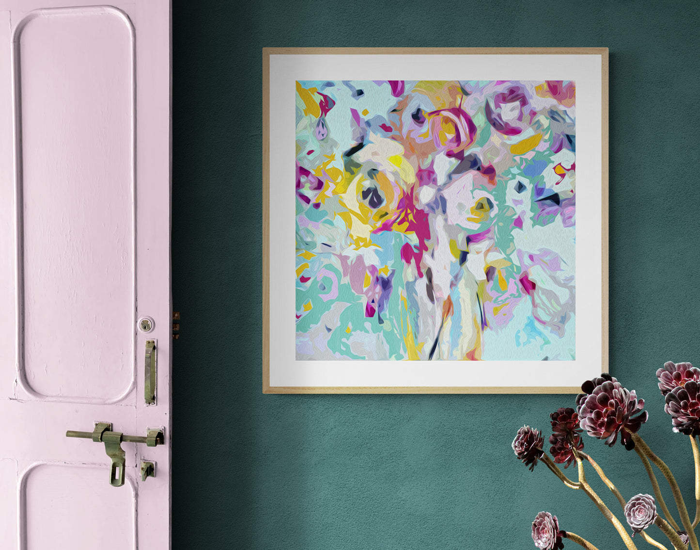 modern floral painting print