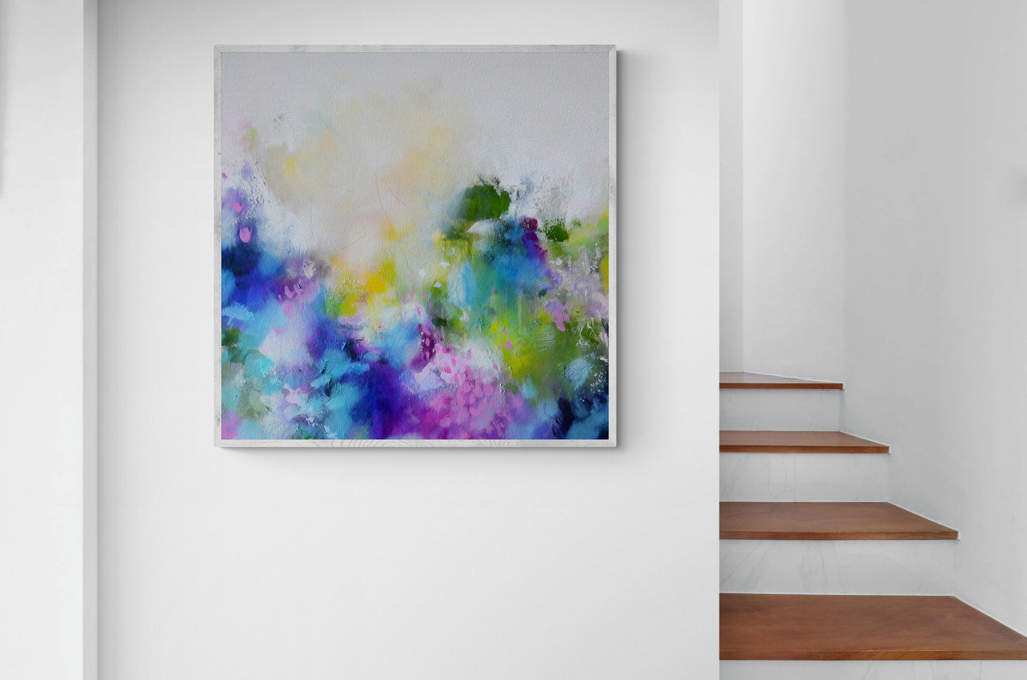 Blue and Purple Abstract Art Giclee Print on Stretched Canvas or Fine Art Paper - Various Sizes