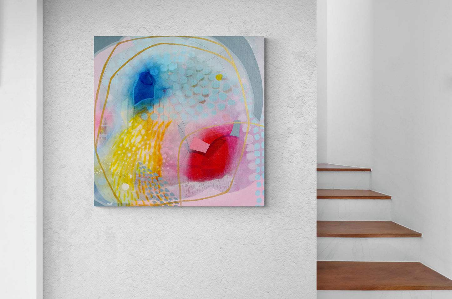 Large Colourful Abstract Art Print on Stretched Canvas or Fine Art Paper - Various Sizes