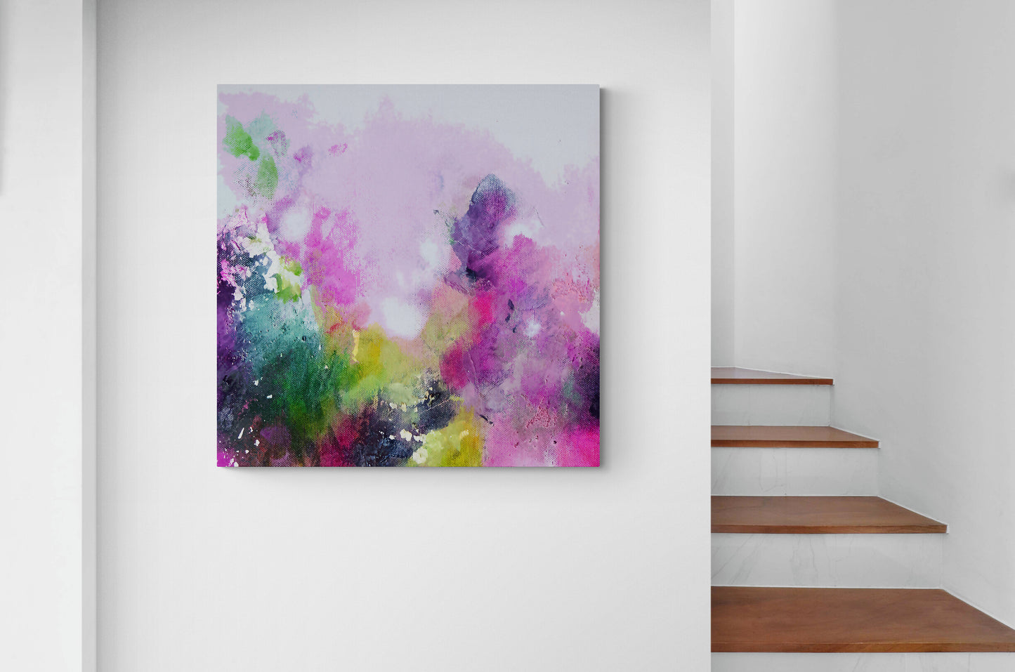 Abstract Pink and Purple Art Giclee Print on Stretched Canvas or Fine Art Paper - Various Sizes