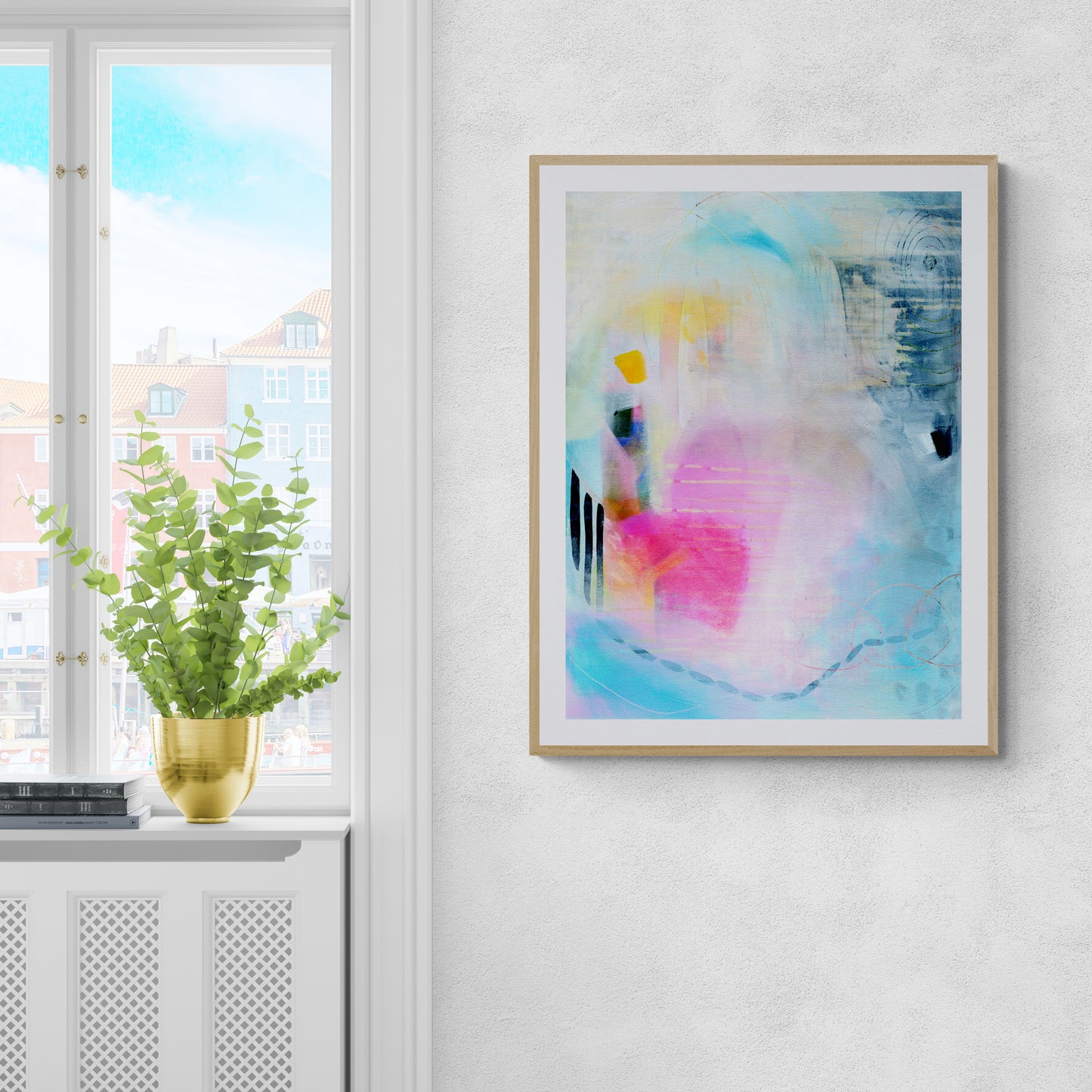 Large Colourful Abstract Art Print on Stretched Canvas or Fine Art Paper - Various Sizes