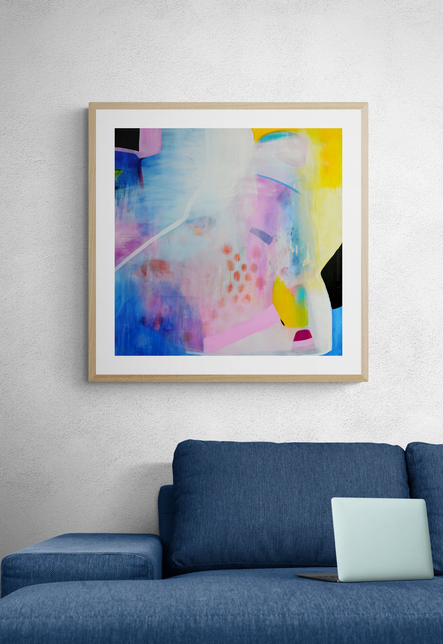 Large Colourful Abstract Art Print on Stretched Canvas or Fine Art Paper - Various Sizes