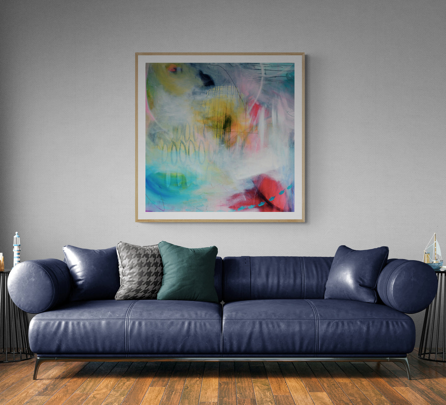 Large Colourful Abstract Art Print on Stretched Canvas or Fine Art Paper - Various Sizes