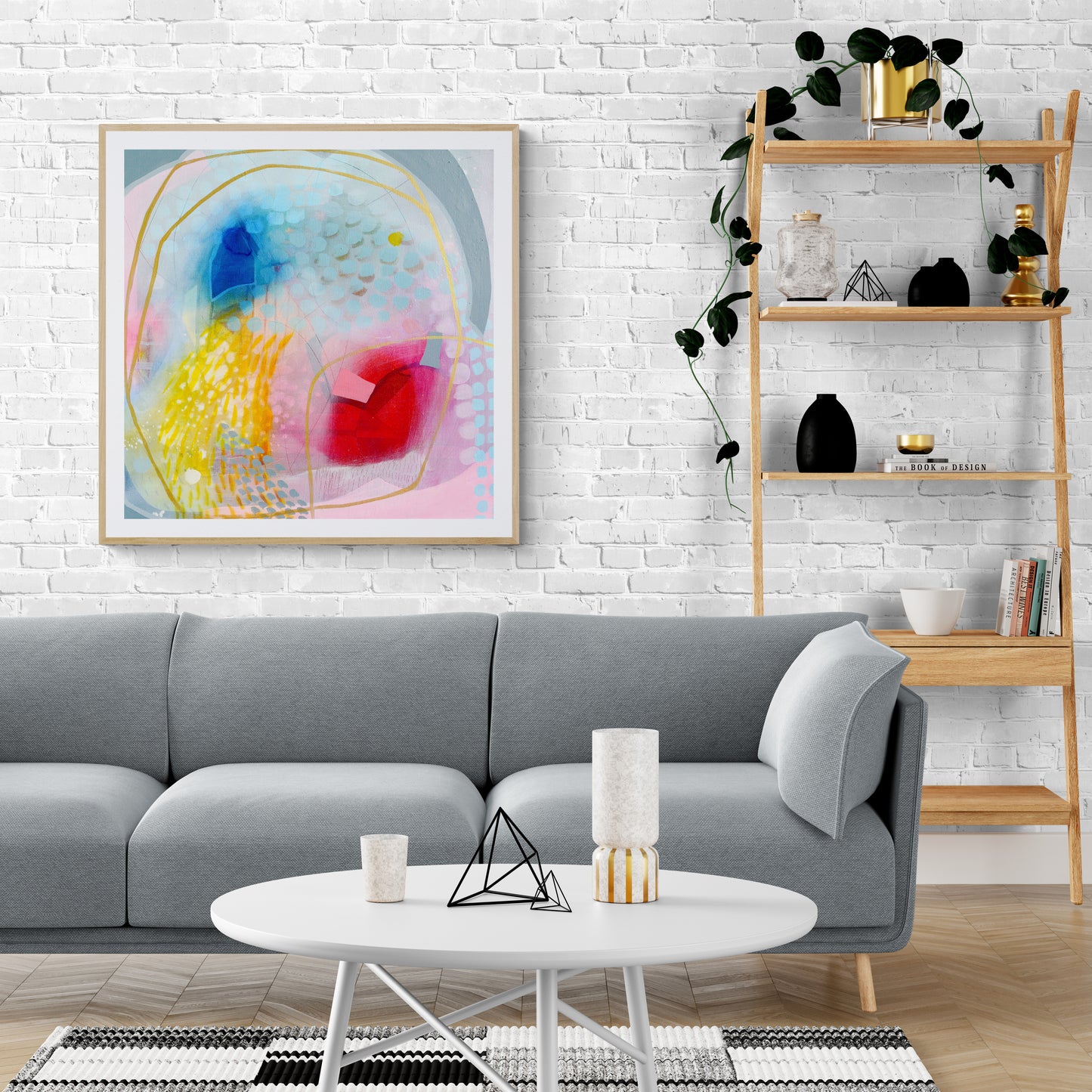 Large Colourful Abstract Art Print on Stretched Canvas or Fine Art Paper - Various Sizes