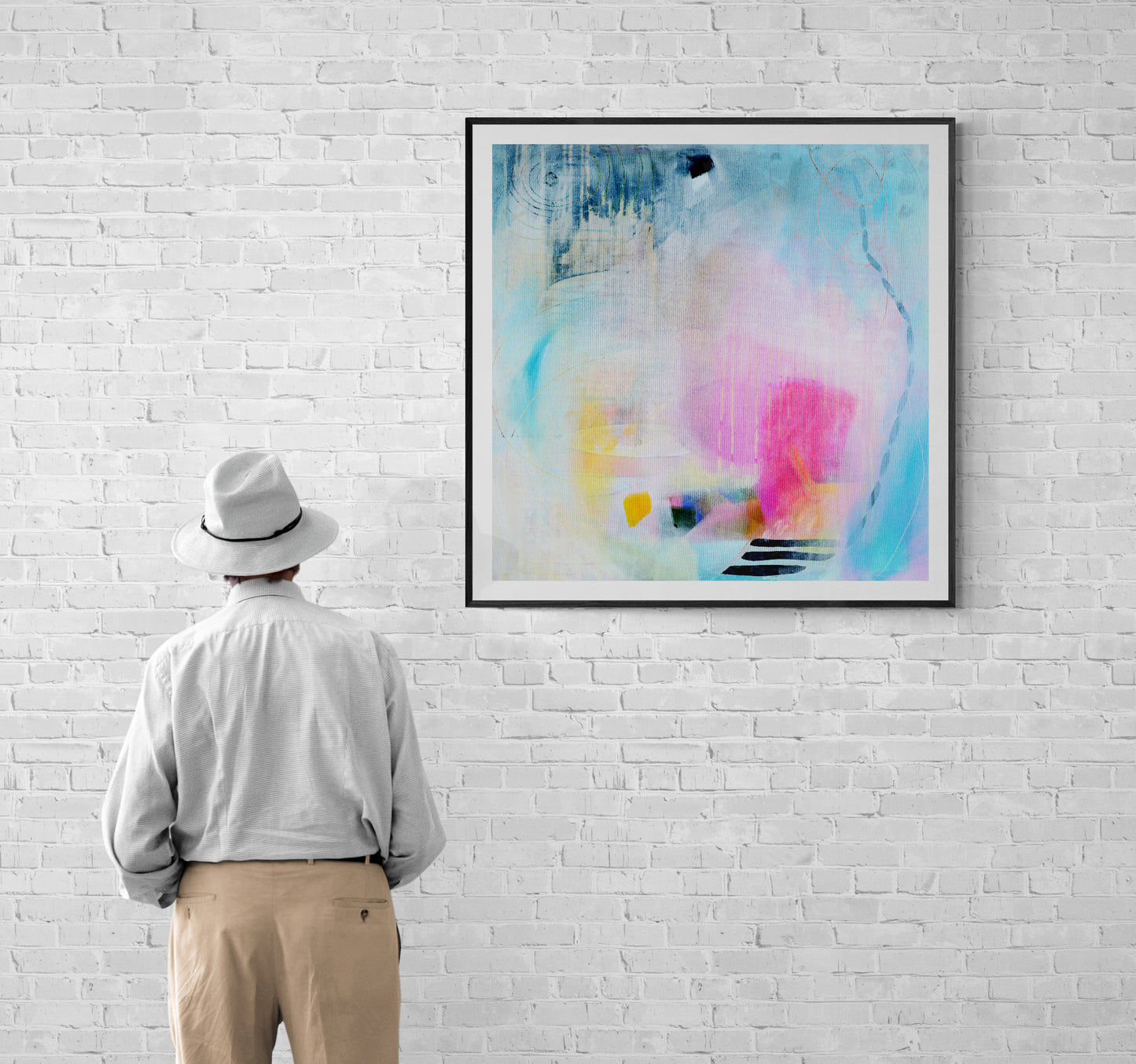 Large Colourful Abstract Art Print on Stretched Canvas or Fine Art Paper - Various Sizes