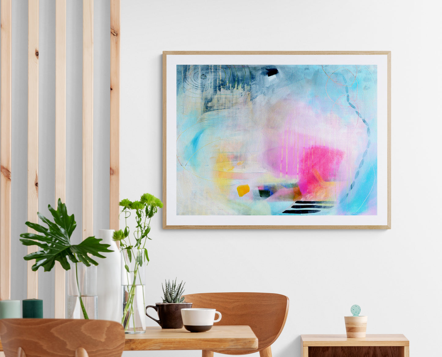 Large Colourful Abstract Art Print on Stretched Canvas or Fine Art Paper - Various Sizes