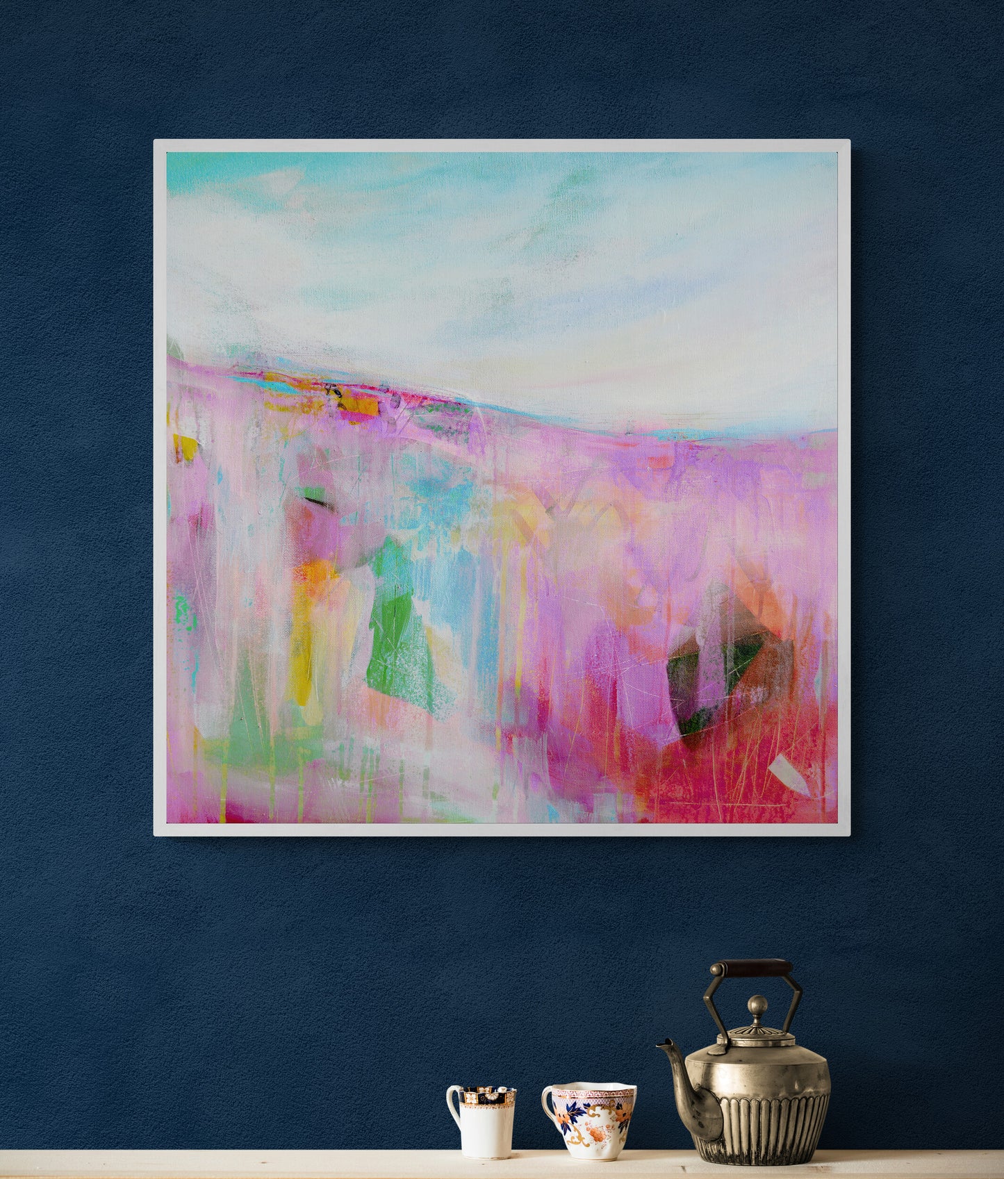 Pink Abstract Landscape Wall Art Print on Stretched Canvas or Fine Art Paper