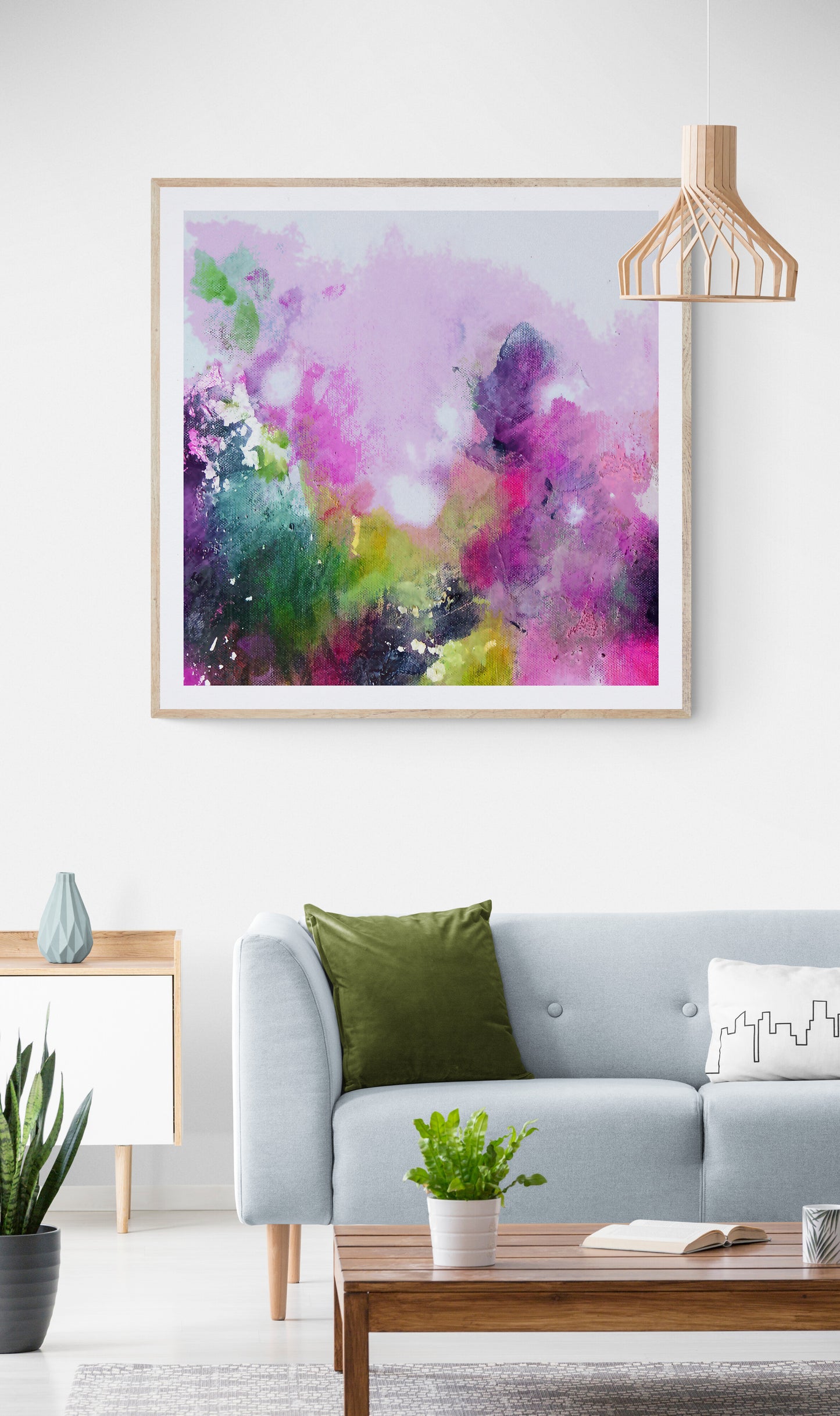 Abstract Pink and Purple Art Giclee Print on Stretched Canvas or Fine Art Paper - Various Sizes