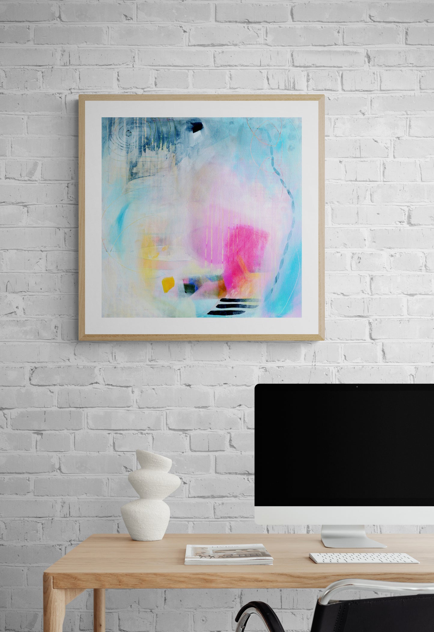 Large Colourful Abstract Art Print on Stretched Canvas or Fine Art Paper - Various Sizes