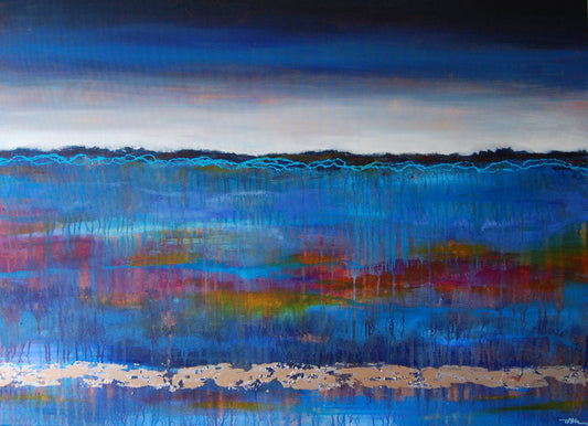 Blue Landscape - Original Abstract Landscape Painting