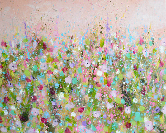 Blush Meadow -  Original Abstract Floral Painting