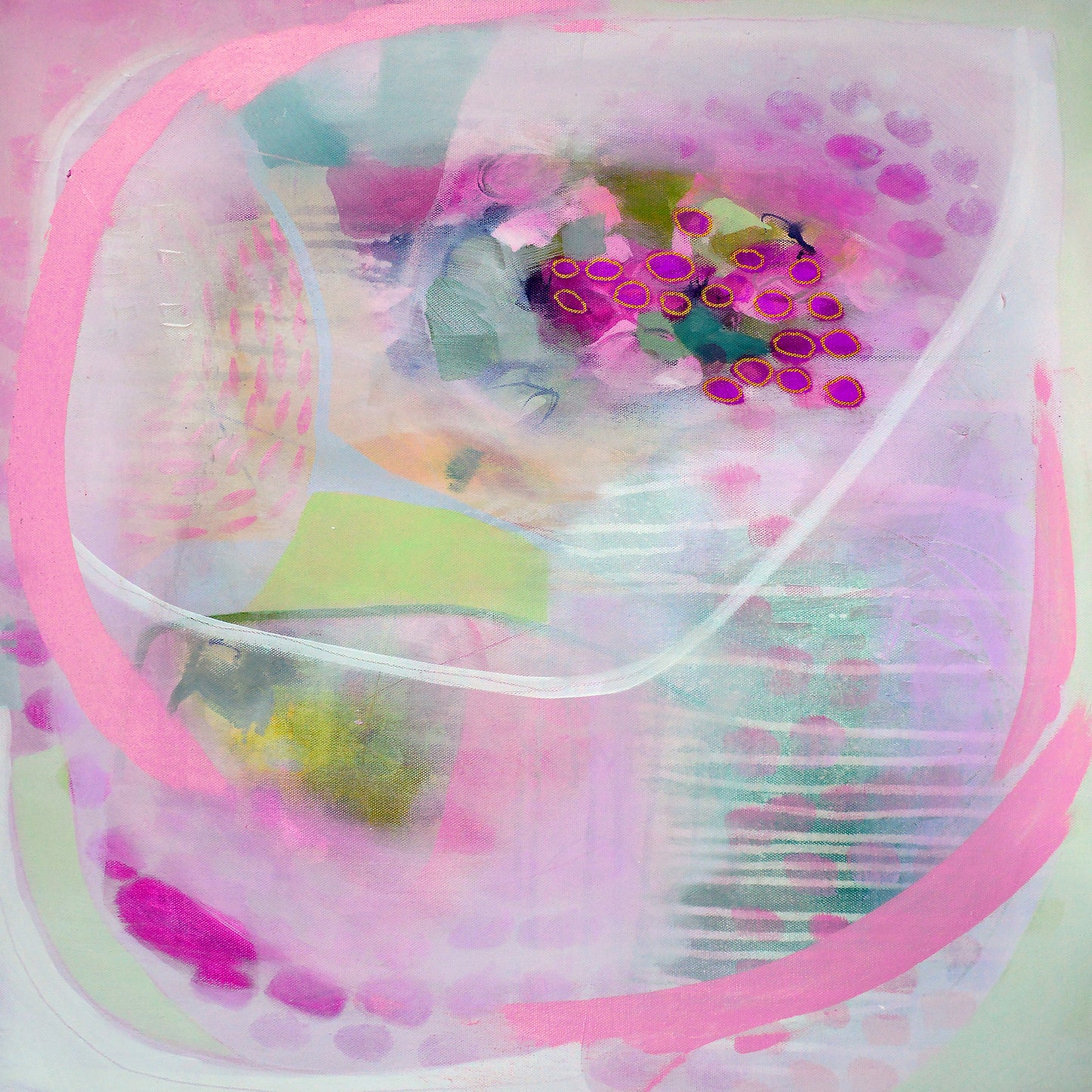 Pink Abstract Art Giclee Print on Stretched Canvas or Fine Art Paper