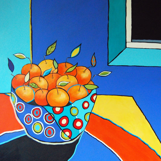 Clementines In A Spotty Bowl - Original Painting