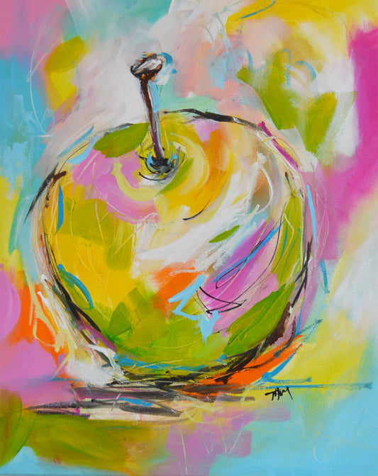 Colourful Apple - Original Abstract Painting