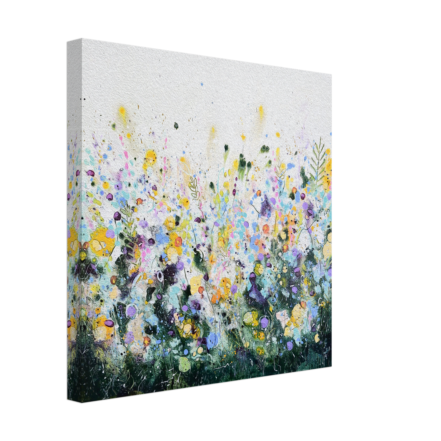 August Afternoon Impressionist Floral Meadow Canvas