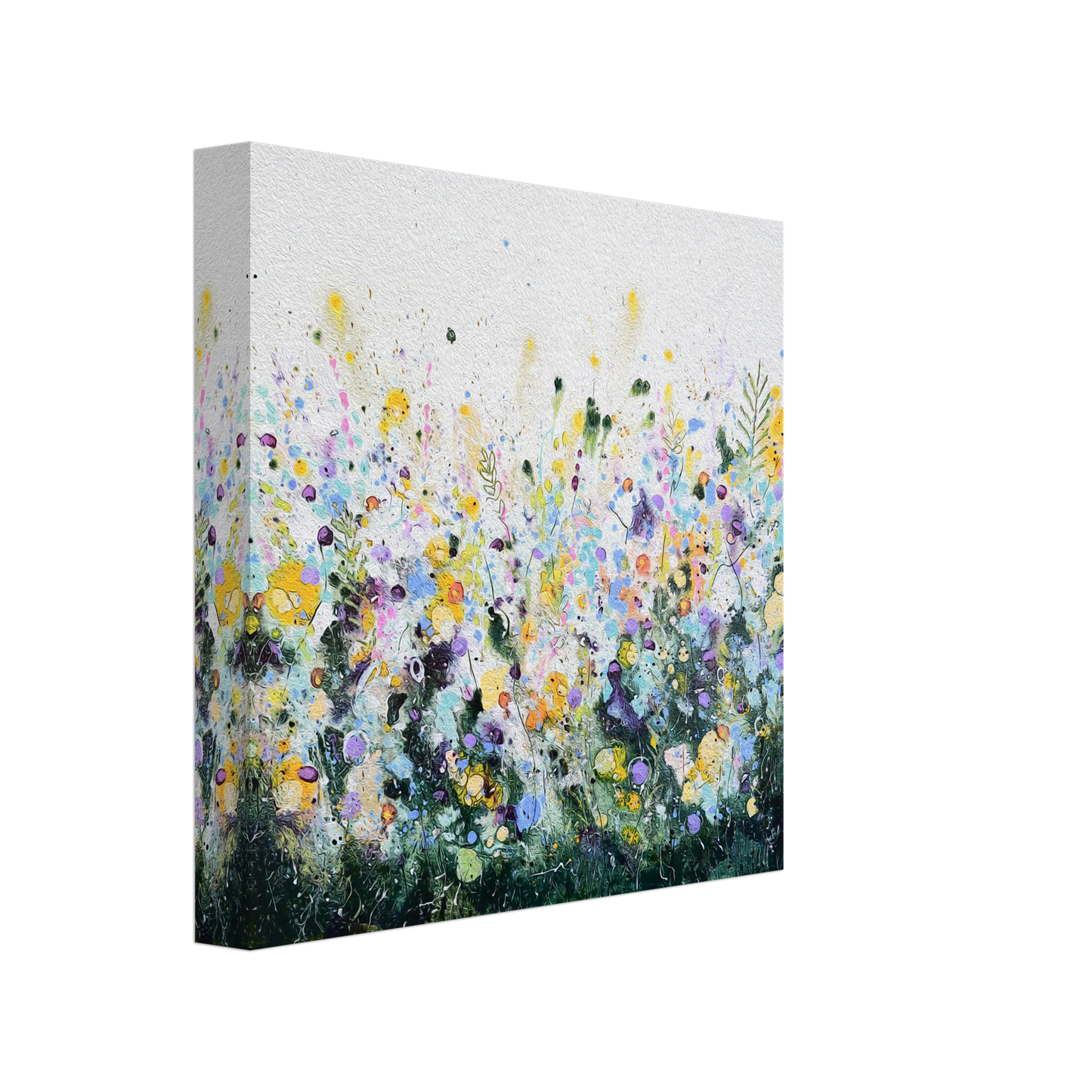 August Afternoon Impressionist Floral Meadow Canvas