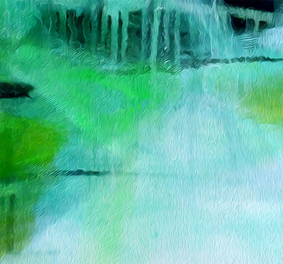 Large Green Abstract Art Print on Stretched Canvas or Fine Art Paper - Various Sizes