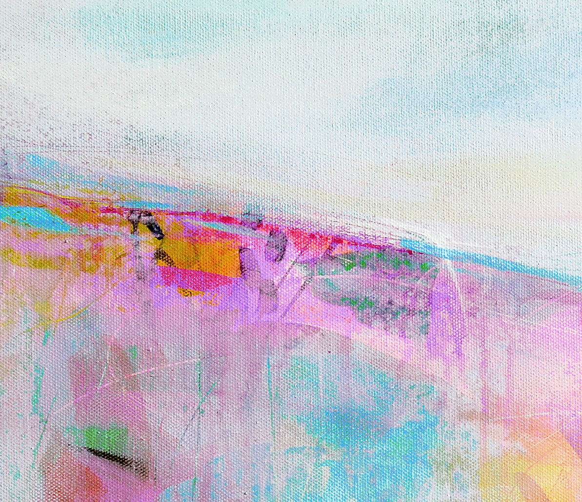 Pink Abstract Landscape Wall Art Print on Stretched Canvas or Fine Art Paper