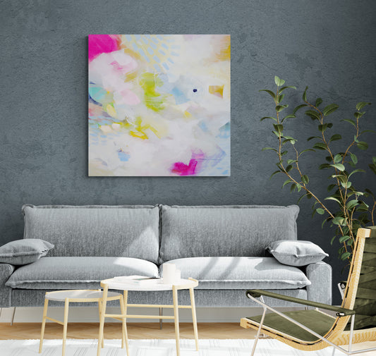 Pastel Abstract Canvas Wall Art Print - Candy