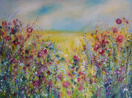 Through The Hedgerow 2 - Original Abstract Floral Painting