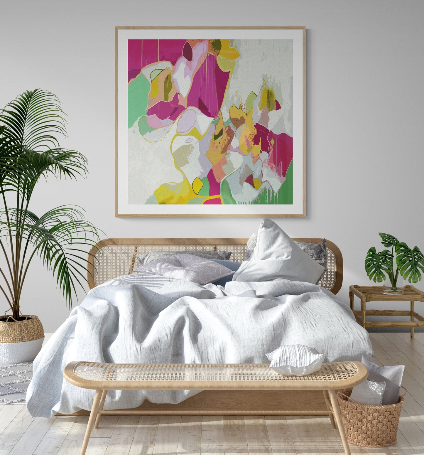 Modern Magenta Abstract Art Giclee Print on Stretched Canvas or Fine Art Paper - CA200
