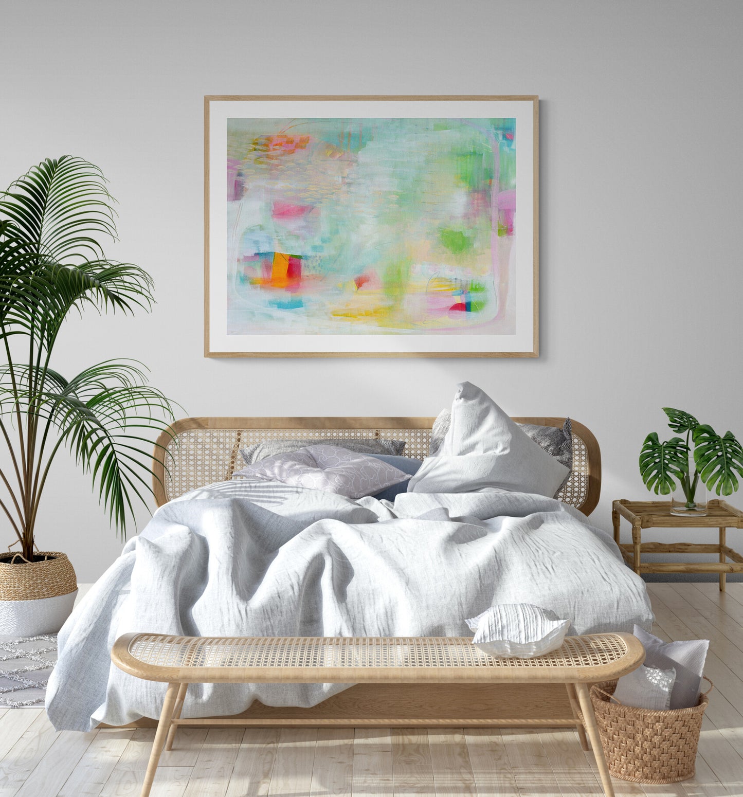 Green Abstract Art Giclee Print on Stretched Canvas or Fine Art Paper - IL7
