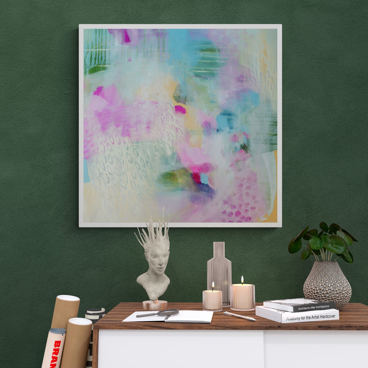 Vibrant Abstract Art Giclee Print on Stretched Canvas or Fine Art Paper - IL20