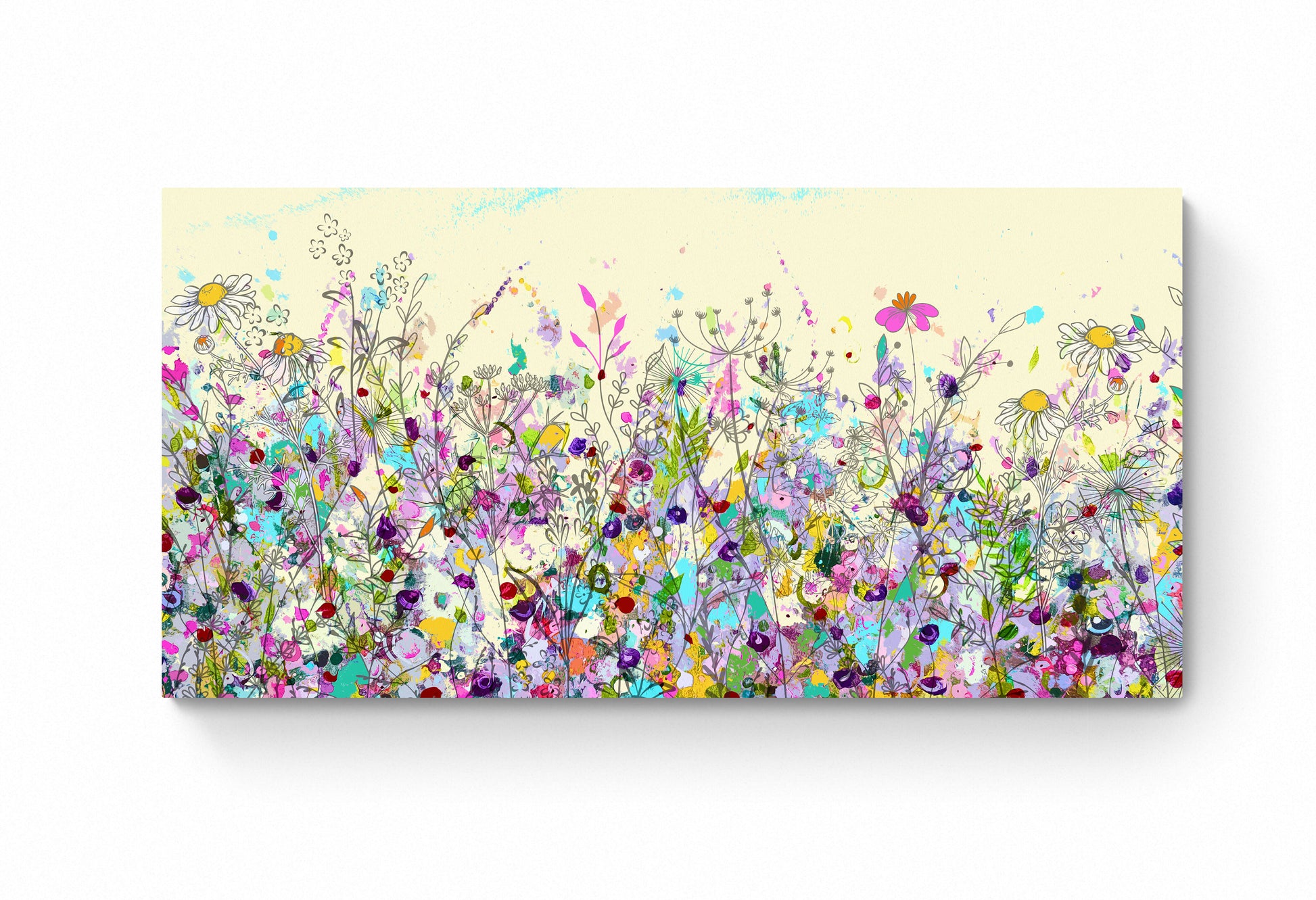 lilac and yellow floral art