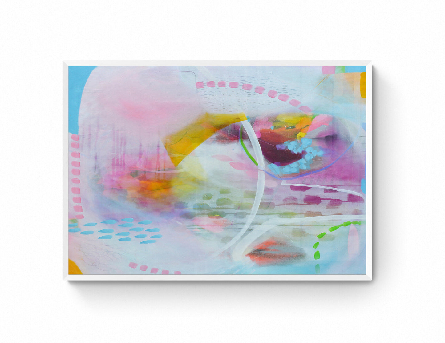 Pink and Blue Expressive Abstract Art - AB40