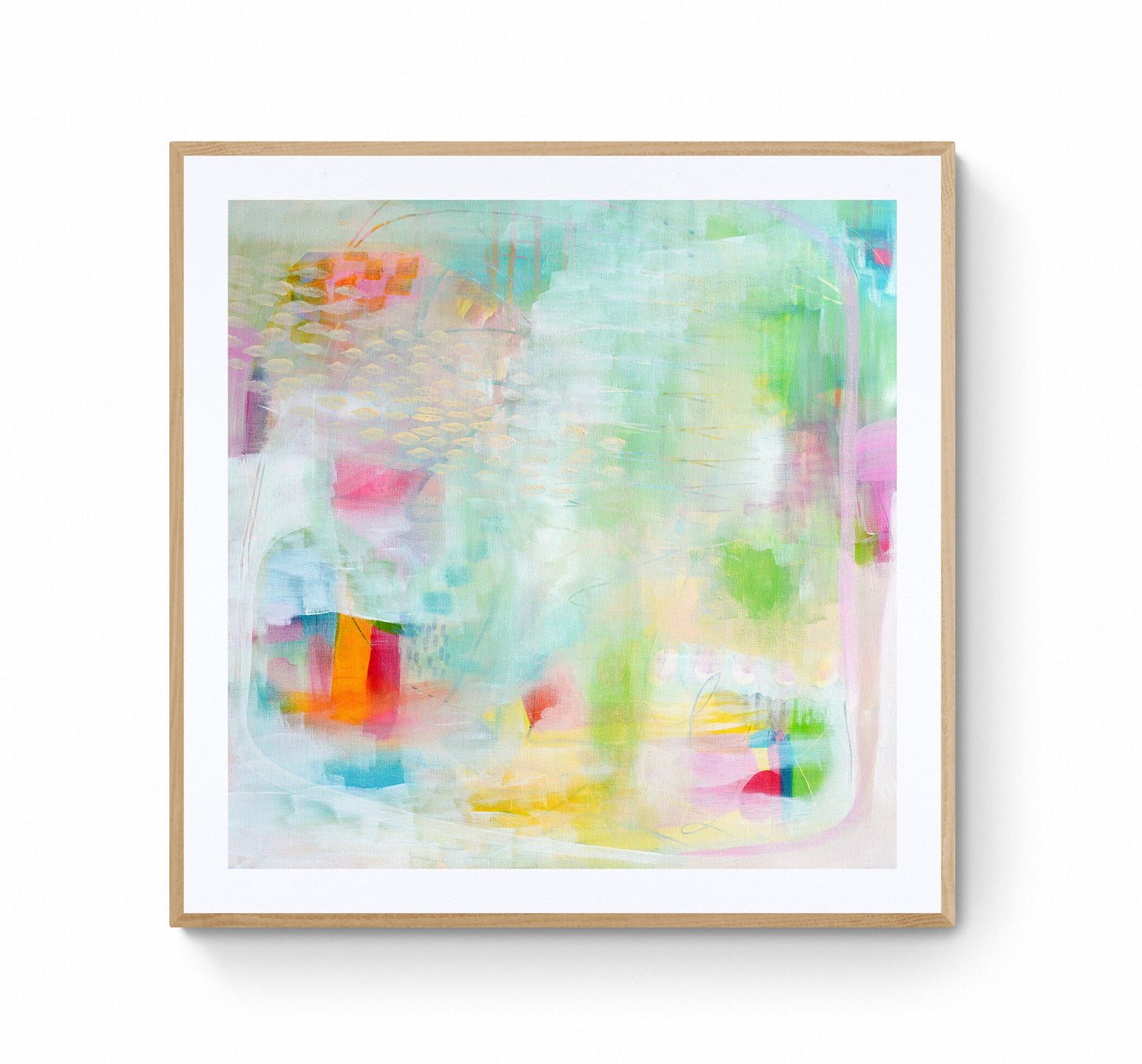 Green Abstract Art Giclee Print on Stretched Canvas or Fine Art Paper - IL7