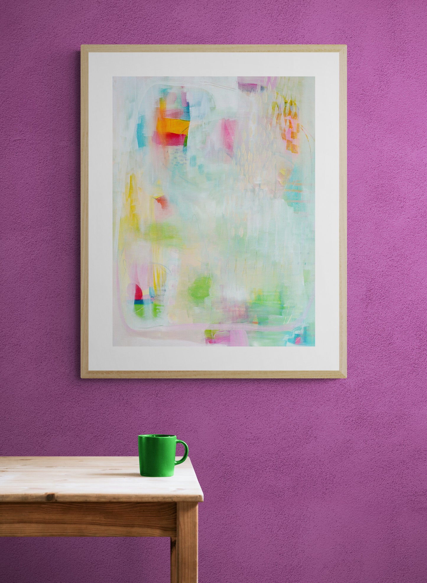 Green Abstract Art Giclee Print on Stretched Canvas or Fine Art Paper - IL7