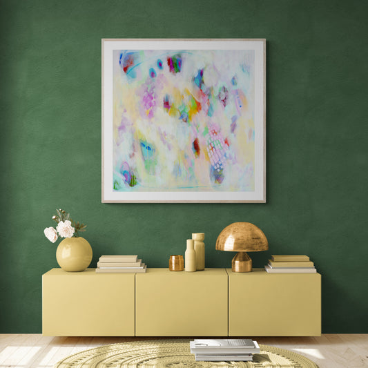 Pastel Colours Abstract Art Giclee Print on Stretched Canvas or Fine Art Paper - IL23