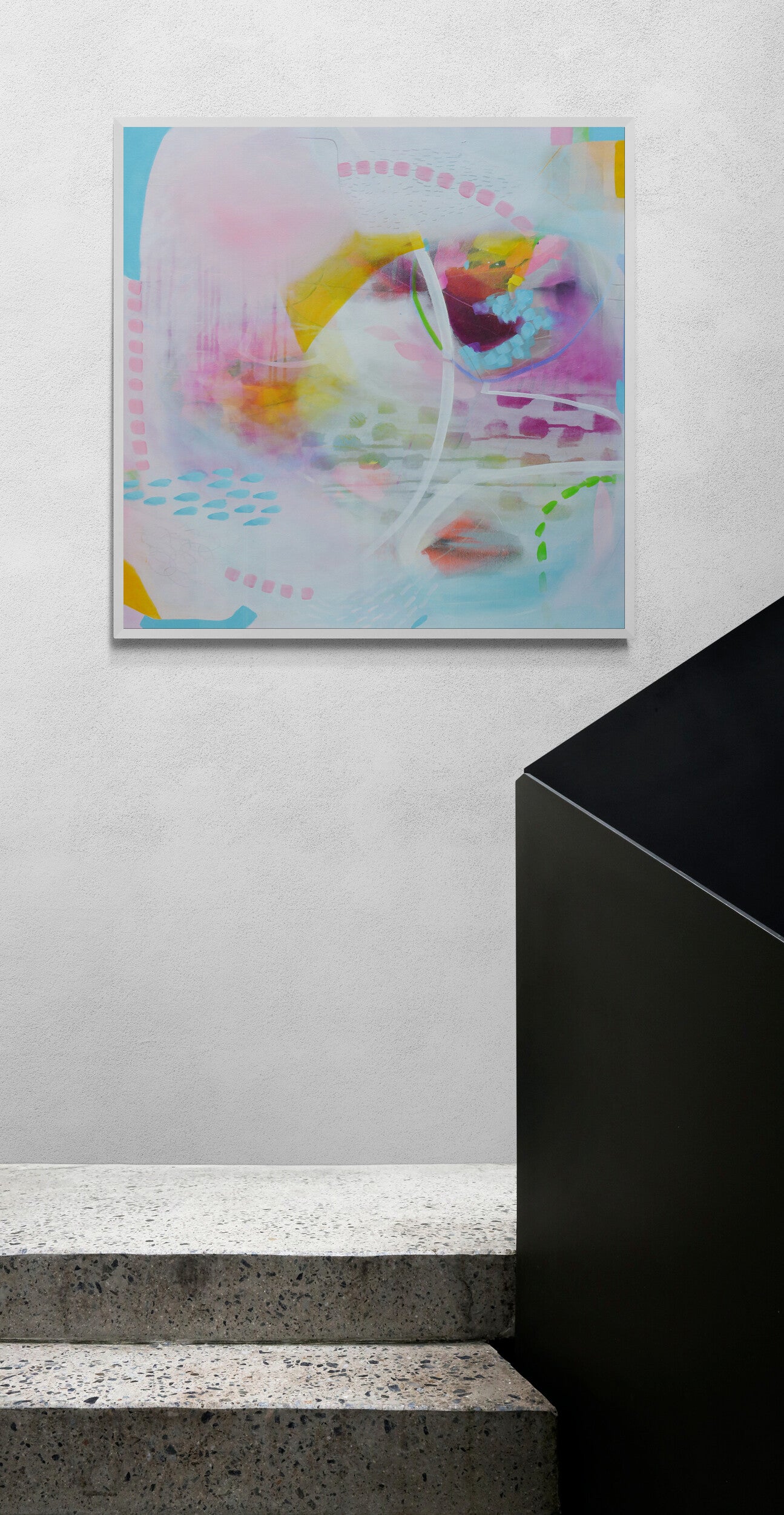 Pink and Blue Expressive Abstract Art - AB40