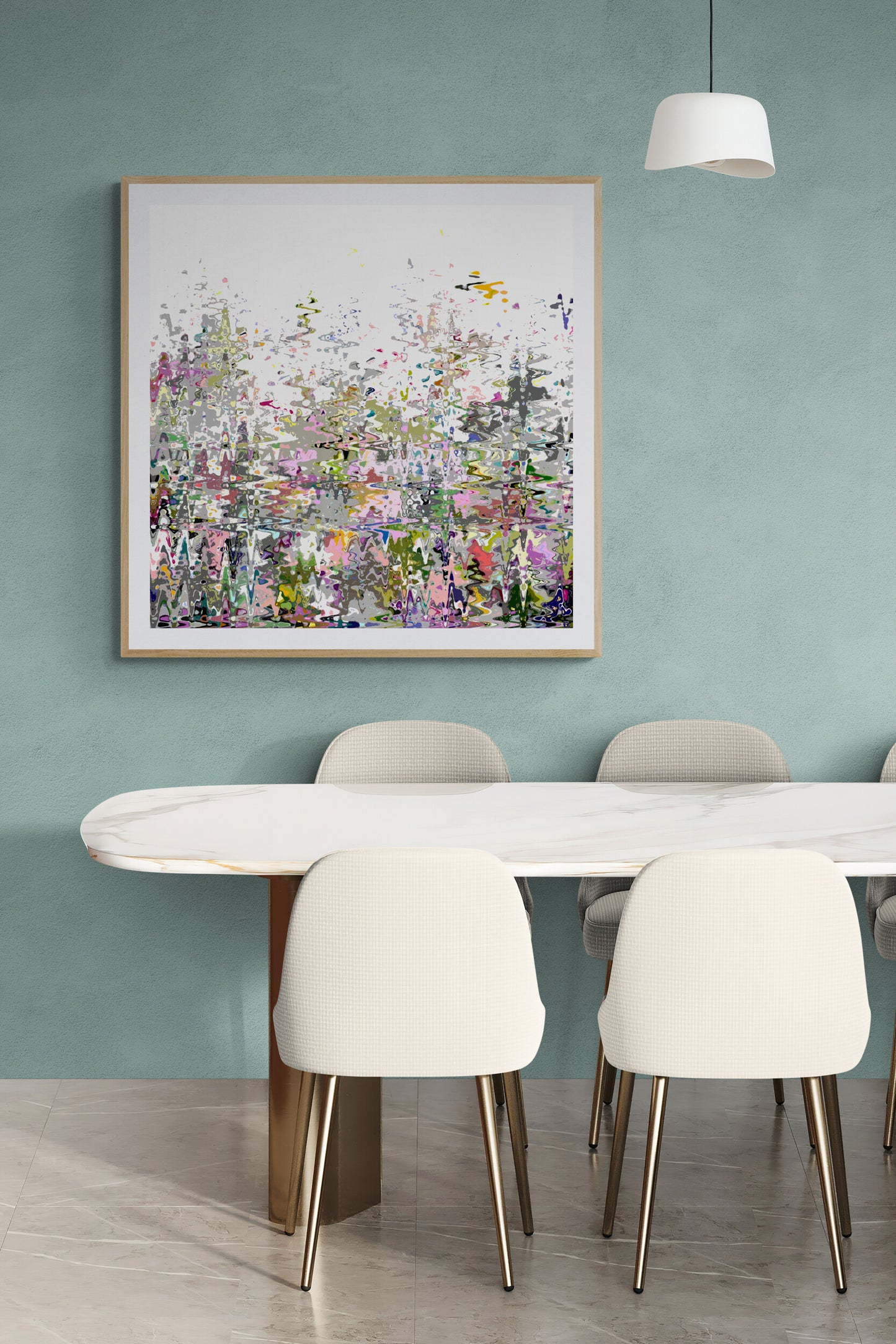Multicoloured Wavy Abstract Art Giclee Print on Stretched Canvas or Fine Art Paper - Various Sizes