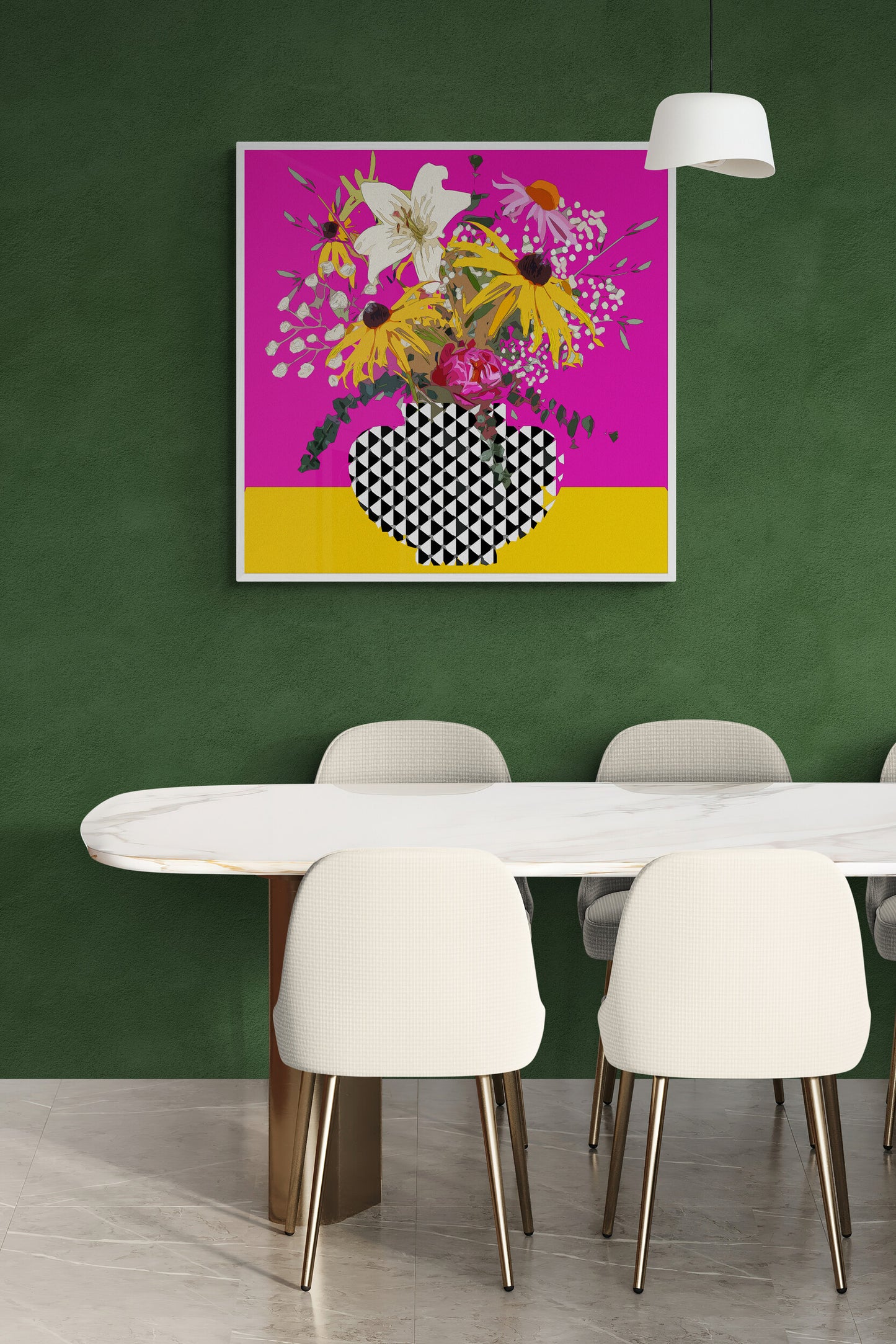 Vibrant Floral Wall Art Print on Stretched Canvas or Fine Art Paper