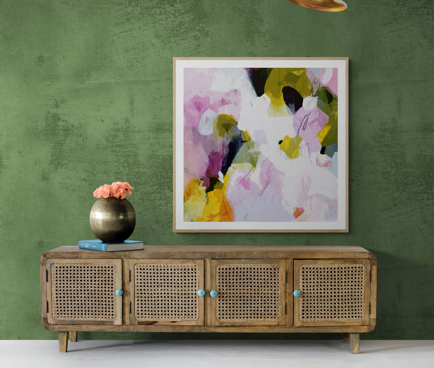Purple and Green Abstract Art Giclee Print on Stretched Canvas or Fine Art Paper - CAO1